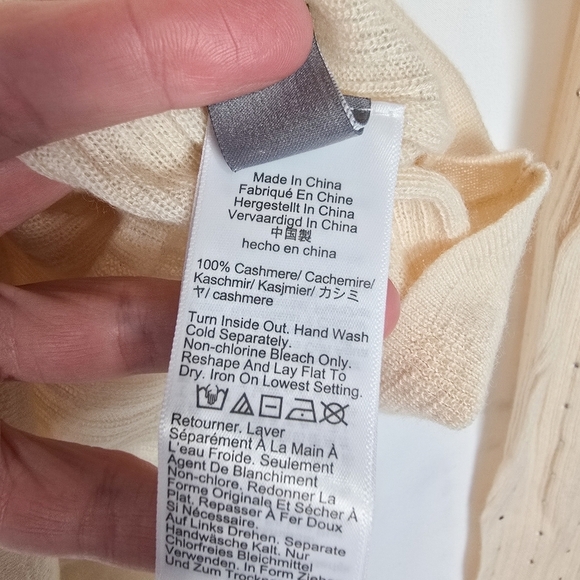 J. Crew Featherweight Cashmere Turtleneck Sweater With Rhinestones Buttercream - Picture 12 of 14